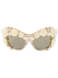 солнцезащитные очки с розами и кристаллами Dolce & Gabbana Eyewear