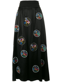 юбка с цветочной вышивкой Fendi