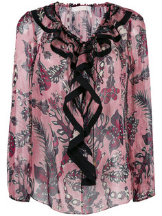 блузка с рюшами и цветочным принтом Chloé