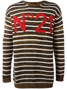 полосатый джемпер с логотипом Nº21