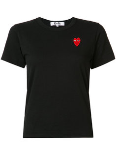 футболка с вышитыми сердцами Comme Des Garçons Play