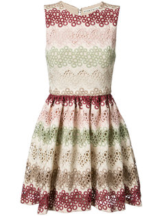 кружевное мини-платье с зигзагообразным узором Alice+Olivia