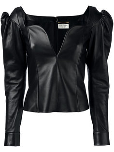 топ из кожи с вырезом-сердцем Saint Laurent