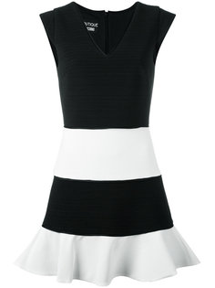 платье с V-образным вырезом и контрастной отделкой  Boutique Moschino