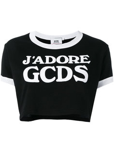 укороченная футболка с логотипом  Gcds