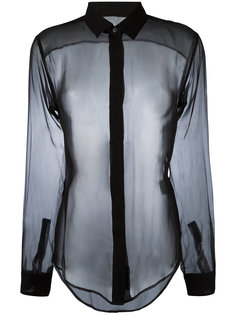 полупрозрачная приталенная рубашка  Saint Laurent