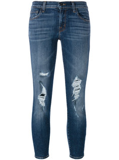 джинсы скинни с рваными деталями J Brand