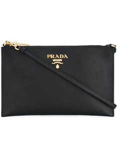 клатч с логотипом Prada