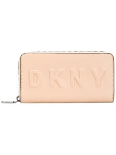 кошелек с круговой молнией и тиснением логотипа DKNY