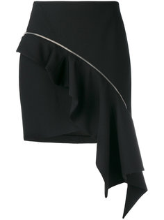 асимметричная юбка с оборками и молнией Saint Laurent