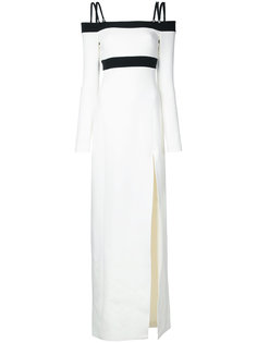 платье с открытыми плечами и боковым разрезом David Koma