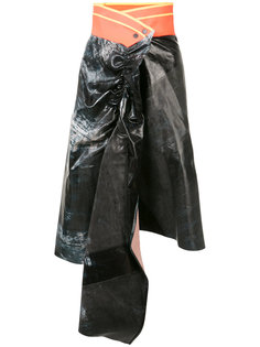 драпированная юбка с контрастным поясом Martina Spetlova