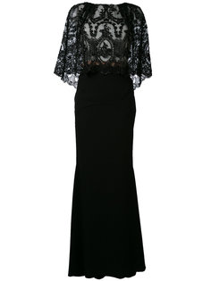 платье макси с вышивкой  Talbot Runhof
