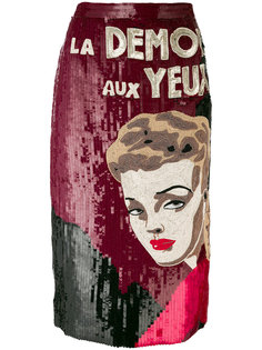 юбка из пайеток с рисунком Olympia Le-Tan