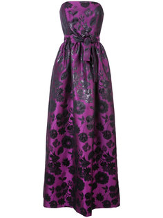 блестящее жаккардовое платье Floral Carolina Herrera