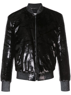 блестящая куртка бомбер Saint Laurent