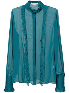 блузка с оборками и вышивкой Carolina Herrera