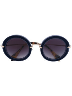 круглые солнцезащитные очки Noir Miu Miu Eyewear