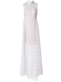 длинное текстурное платье на пуговицах  Delpozo
