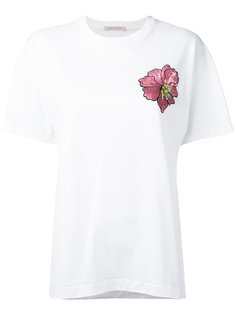 футболка с цветком из пайеток Christopher Kane