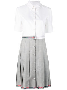 плиссированное платье-рубашка Thom Browne