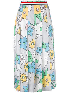 плиссированная юбка с цветочным принтом Thom Browne