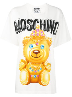 футболка с принтом медведя в короне Moschino