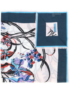 шарф с цветочным принтом и бахромой  Emilio Pucci