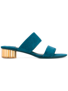 босоножки на контрастном каблуке Salvatore Ferragamo
