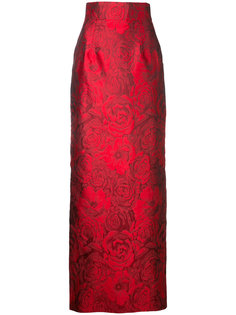жаккардовая юбка с принтом роз Bambah