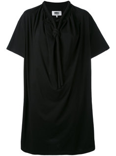 платье-футболка с горловиной на завязке Mm6 Maison Margiela