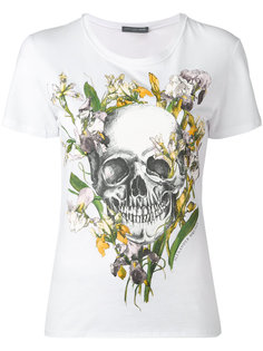 футболка с ирисами и черепом Alexander McQueen
