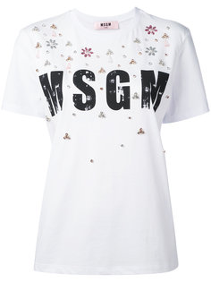 футболка с принтом логотипа MSGM