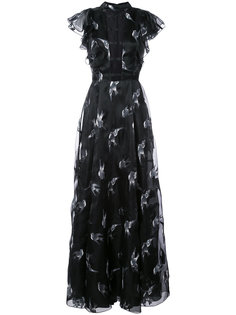 платье с вышитыми птицами Christian Siriano