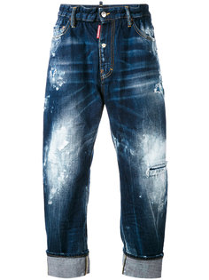 джинсы свободного кроя с эффектом разбрызганной краски Dsquared2