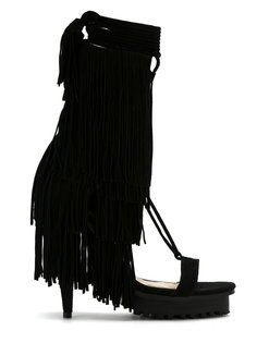 leather fringe sandals Andrea Bogosian