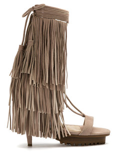 leather fringe sandals Andrea Bogosian