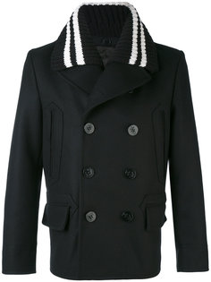 укороченное пальто с трикотажным воротником Givenchy