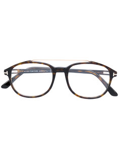 очки в объемной круглой оправе Tom Ford Eyewear