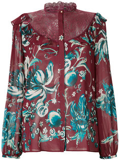 блузка с цветочной вышивкой Roberto Cavalli