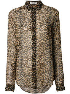 рубашка с леопардовым принтом Saint Laurent