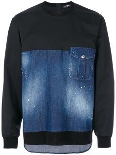 толстовка с джинсовой панелью Dsquared2