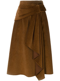 вельветовая юбка с драпировкой Prada
