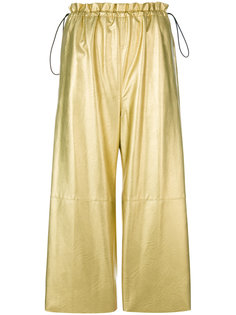 металлизированные укороченные брюки Mm6 Maison Margiela
