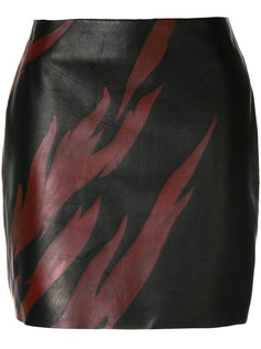 мини-юбка с принтом пламени Saint Laurent