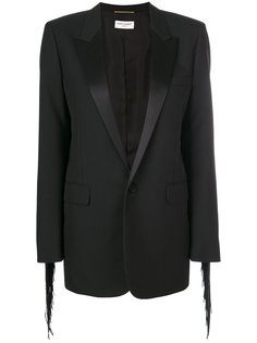 жакет с отделкой бахромой Saint Laurent