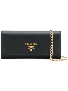 клатч с логотипом  Prada