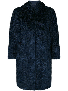 пальто с фактурной выделкой и капюшоном S Max Mara