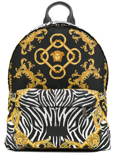 рюкзак в стиле "барокко" с зебровым принтом Versace