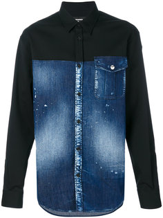 джинсовая рубашка панельного дизайна Dsquared2